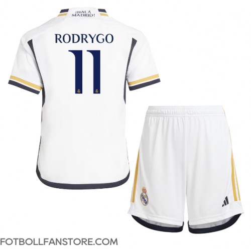 Real Madrid Rodrygo Goes #11 Barnkläder Hemma matchtröja till baby 2023-24 Kortärmad (+ Korta byxor) Billigt